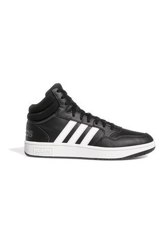 Črni superge Mid-Cut z belimi trakovi ADIDAS Hoops 3.0 Mid