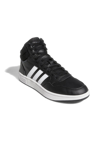 Črni superge Mid-Cut z belimi trakovi ADIDAS Hoops 3.0 Mid