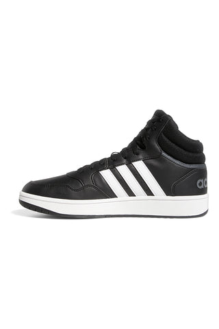 Črni superge Mid-Cut z belimi trakovi ADIDAS Hoops 3.0 Mid