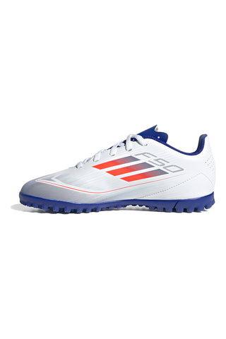 Bele in modre nogometne čevlje za umetno podlago Adidas F50 Club TF J