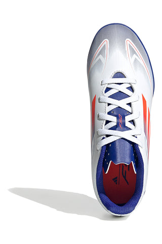 Bele in modre nogometne čevlje za umetno podlago Adidas F50 Club TF J