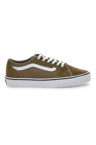 Olive zelene superge z belimi vezalkami Vans Filmore Decon