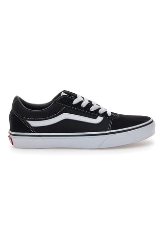 Bele/črne usnjene superge Vans Ward