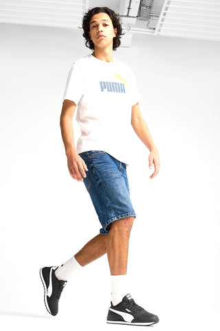 Črni športni copati z usnjenim zgornjim delom PUMA ST Runner v4 L