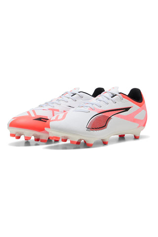 Bele in rdeče nogometne čevlje s čepki Puma ULTRA 5 PLAY FG/AG