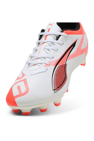 Bele in rdeče nogometne čevlje s čepki Puma ULTRA 5 PLAY FG/AG