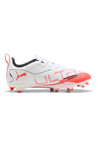 Bele in rdeče nogometne čevlje za naravna in umetna igrišča Puma ULTRA 5 PLAY FG/AG Jr