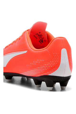 Oranžni nogometni čevlji z belim logotipom Puma Vitoria II FG/AG Jr