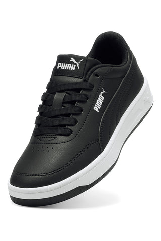 Črni športni copati iz sintetičnih materialov z dvobarvno podplatom Puma Court Classic Clean Jr