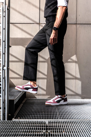 Bordeaux in bele nizke superge Puma Rebound V6 Low