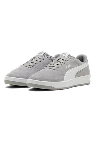 Sive superge iz usnja z gumijasto podplatom Puma Court Classic Clean SD