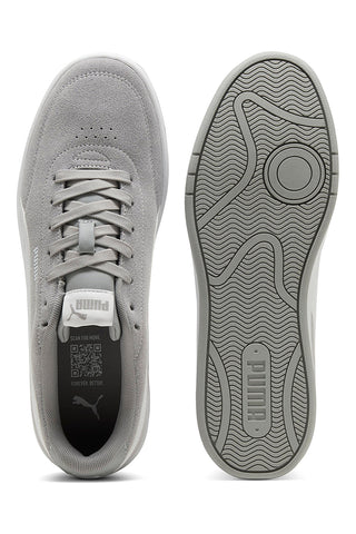 Sive superge iz usnja z gumijasto podplatom Puma Court Classic Clean SD