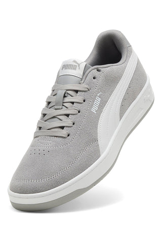 Sive superge iz usnja z gumijasto podplatom Puma Court Classic Clean SD