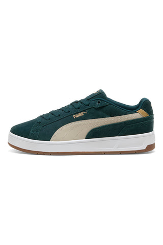 Temno zelene superge iz usnja z bež detajli Puma Court Classico SD
