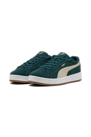Temno zelene superge iz usnja z bež detajli Puma Court Classico SD