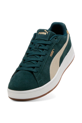 Temno zelene superge iz usnja z bež detajli Puma Court Classico SD