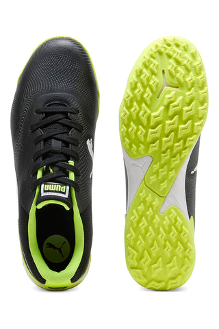 Črni in rumeni fluorescenčni nogometni čevlji iz sintetičnega materiala Puma Truco III TT