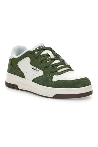Zelene in bele usnjene superge Diadora 182198 70224