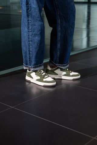 Zelene in bele usnjene superge Diadora 182198 70224