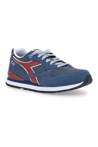 Modri športni copati z bordovimi detajli in retro tekaško podplatom Diadora N 92