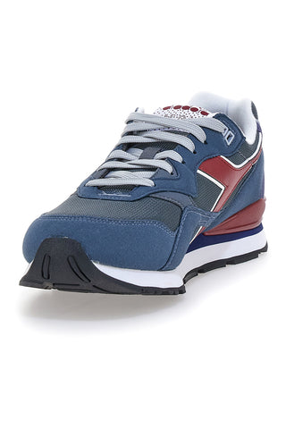 Modri športni copati z bordovimi detajli in retro tekaško podplatom Diadora N 92