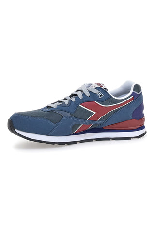 Modri športni copati z bordovimi detajli in retro tekaško podplatom Diadora N 92