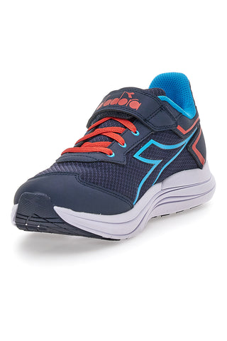 Modri športni čevlji z rdečimi detajli in zapenjanjem na velcro Diadora SNIPE 3 JR