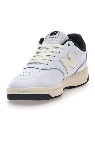 Bele usnjene superge z črnim profilom New Balance BB80AWB