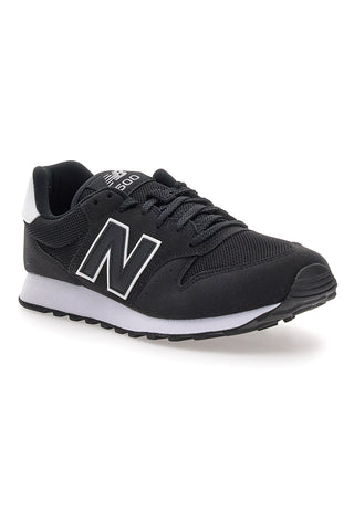 Črni športni copati iz mrežastega materiala in usnja New Balance 500