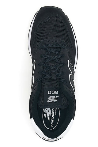 Črni športni copati iz mrežastega materiala in usnja New Balance 500