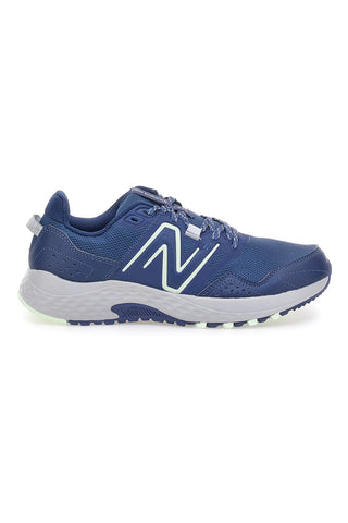 Modri tekaški čevlji iz mrežastega materiala s podplatom za tek po terenu New Balance MT410CN8