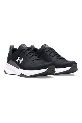 Črni mrežasti superge z usnjenimi vstavki Under Armour Charged Edge