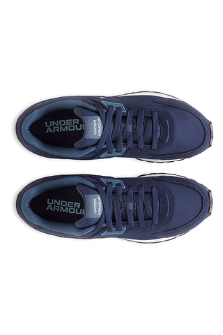 Modri najlonški superge z usnjenimi vstavki Under Armour Essential Runner