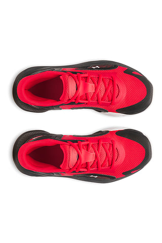 Rdeče-črni košarkarski čevlji z belo podplatom Under Armour GS Jet '25