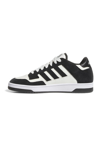 Črno-bele košarkarske čevlje z usnjenimi vstavki Adidas Rapid Court Low