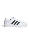 Bele superge z črnimi črtami v teniškem slogu Adidas Grand Court Base 2