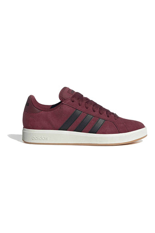 Bordeaux rdeče usnjene superge z črnimi črtami Adidas Grand Court Base 00s