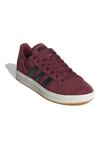 Bordeaux rdeče usnjene superge z črnimi črtami Adidas Grand Court Base 00s