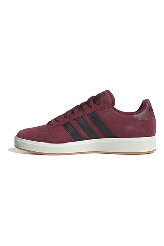 Bordeaux rdeče usnjene superge z črnimi črtami Adidas Grand Court Base 00s