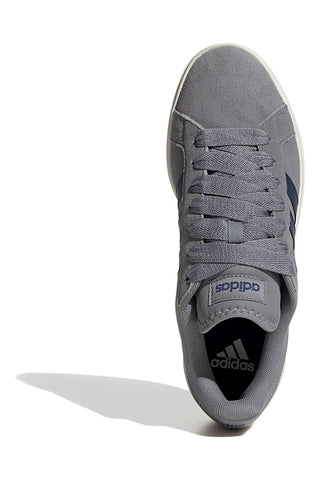 Sivi usnjeni superge z modrimi črtami Adidas Grand Court Base 00s