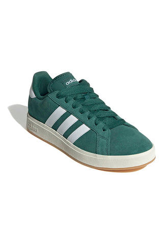 Zeleni usnjeni čevlji z belimi črtami Adidas Grand Court Base 00s