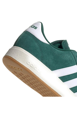 Zeleni usnjeni čevlji z belimi črtami Adidas Grand Court Base 00s
