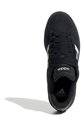 Črni superge z belimi črtami v retro slogu Adidas Grand Court Base 00s