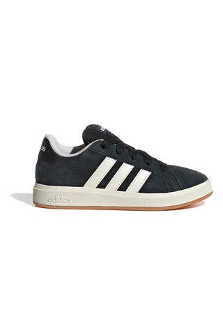 Črni superge iz semiša z 3 belimi črtami Adidas Grand Court 00s K