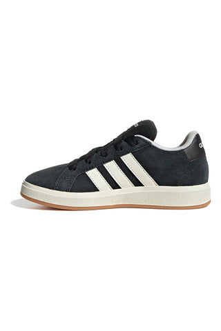 Črni superge iz semiša z 3 belimi črtami Adidas Grand Court 00s K