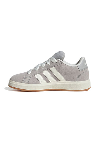 Sive superge iz semiša z belimi črtami Adidas Grand Court 00s K