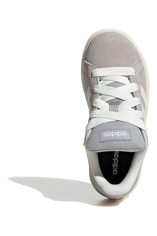 Sive superge iz semiša z belimi črtami Adidas Grand Court 00s K