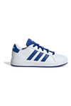 Bele superge z modrimi črtami iz sintetičnih materialov Adidas Grand Court 2.0 K