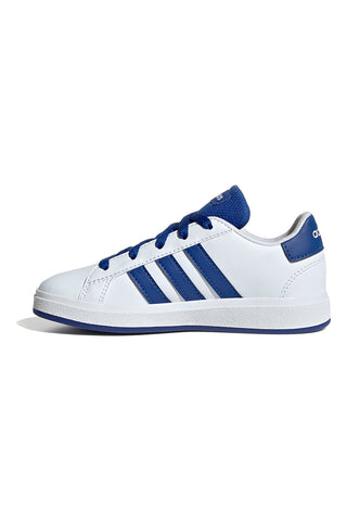 Bele superge z modrimi črtami iz sintetičnih materialov Adidas Grand Court 2.0 K