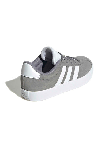 Sive superge iz semiša z 3 belimi črtami Adidas VL Court 3.0 K